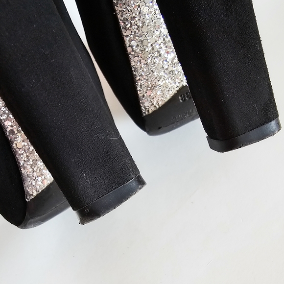 Miu Miu Black Suede Glitter Sole Mary Jane Heels, Size 38 - Picture 10 of 12